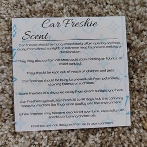 50 Car Freshie Package Scent Card Inserts‎